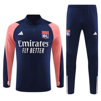 Mens Olympique Lyonnais 2023/24 Half-Zip Sweater+Pant 14001