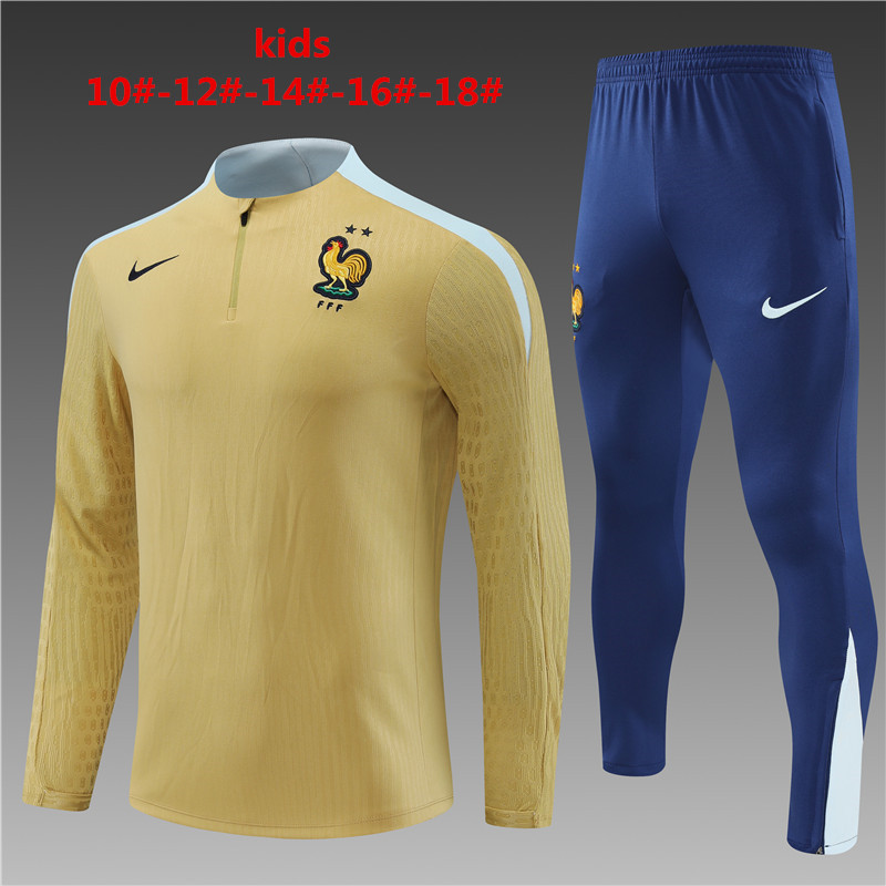 Kids France 2023/24 Half-Zip Sweater+Pant 14001 - Image 1