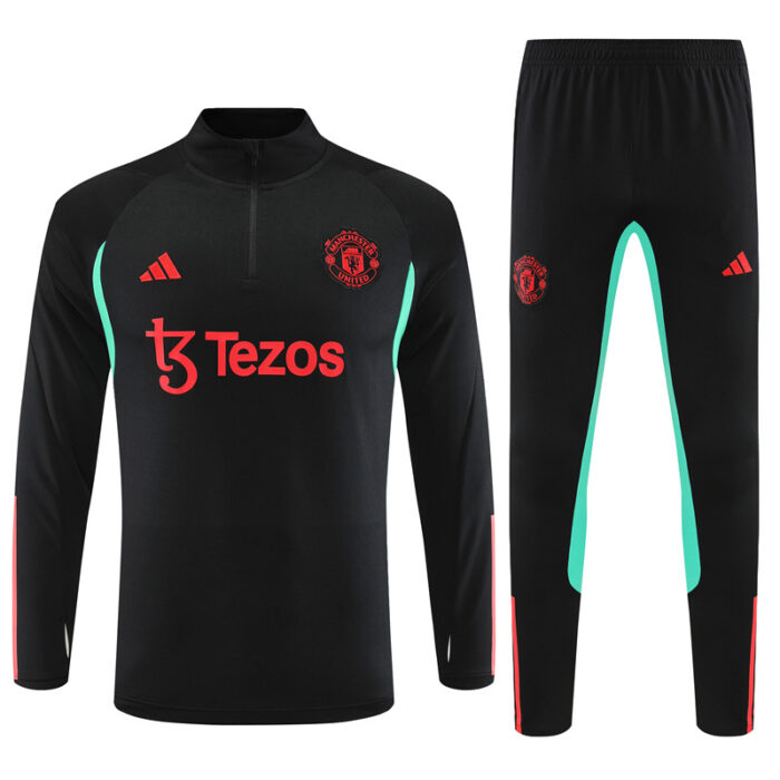 Mens Manchester United 2023/24 Half-Zip Sweater+Pant 14001 - Image 4
