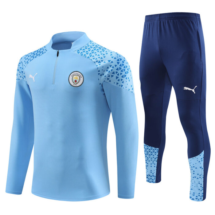 Mens Manchester City 2023/24 Half-Zip Sweater+Pant 14001 - Image 5
