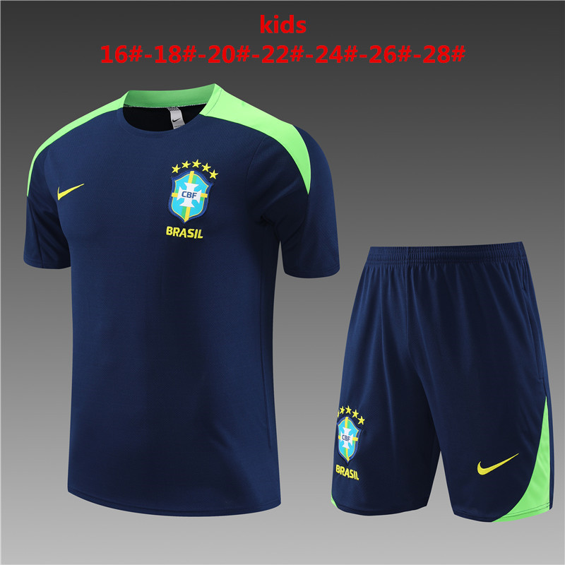 Kids Brazil 2024/25 Training Jersey+Short 14001 - Image 1