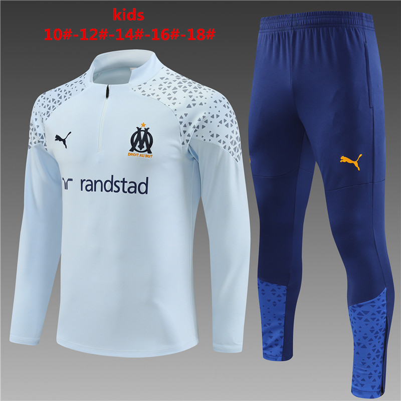 Kids Olympique Marseille 2023/24 Half-Zip Sweater+Pant 14001 - Image 1