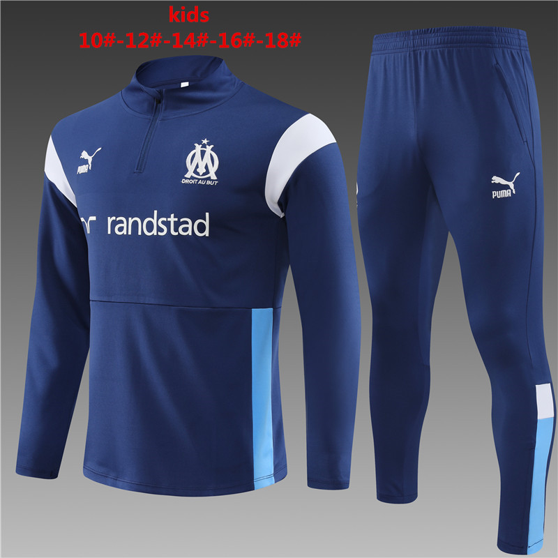 Kids Olympique Marseille 2023/24 Half-Zip Sweater+Pant 14001 - Image 1