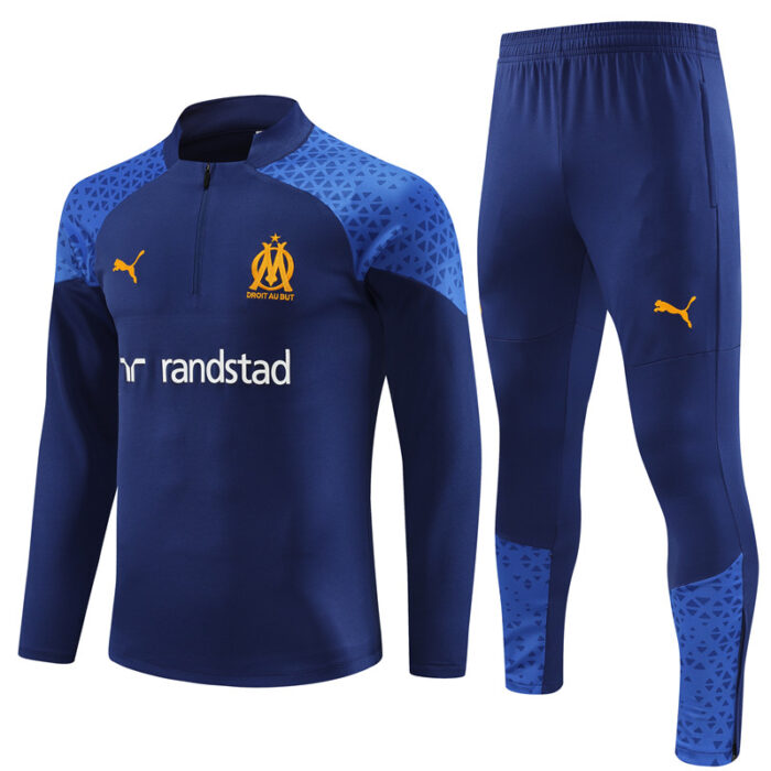 Kids Olympique Marseille 2023/24 Half-Zip Sweater+Pant 14001 - Image 2