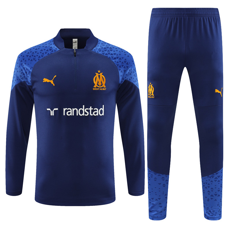 Kids Olympique Marseille 2023/24 Half-Zip Sweater+Pant 14001 - Image 1