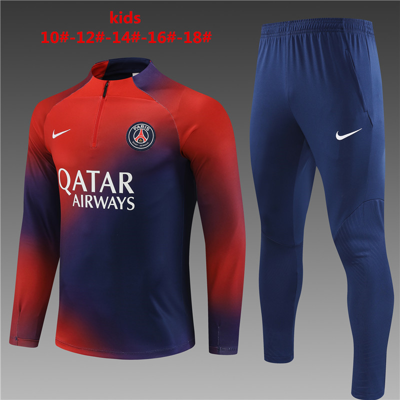 Kids Paris Saint-Germain 2023/24 Half-Zip Sweater+Pant 14001 - Image 1