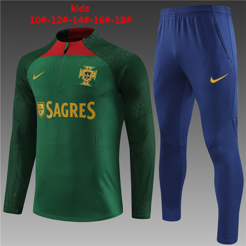 Kids Portugal 2023/24 Half-Zip Sweater+Pant 14001 - Image 1