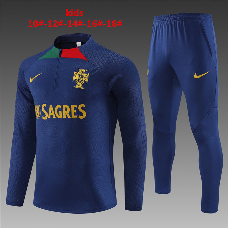 Kids Portugal 2023/24 Half-Zip Sweater+Pant 14001 - Image 1