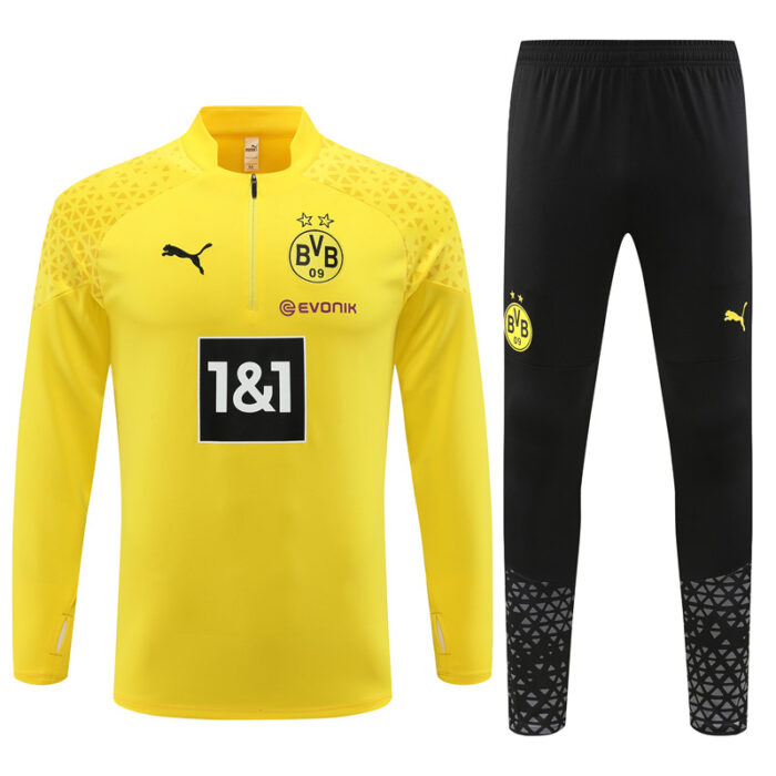 Mens Borussia Dortmund 2023/24 Half-Zip Sweater+Pant 14001 - Image 5