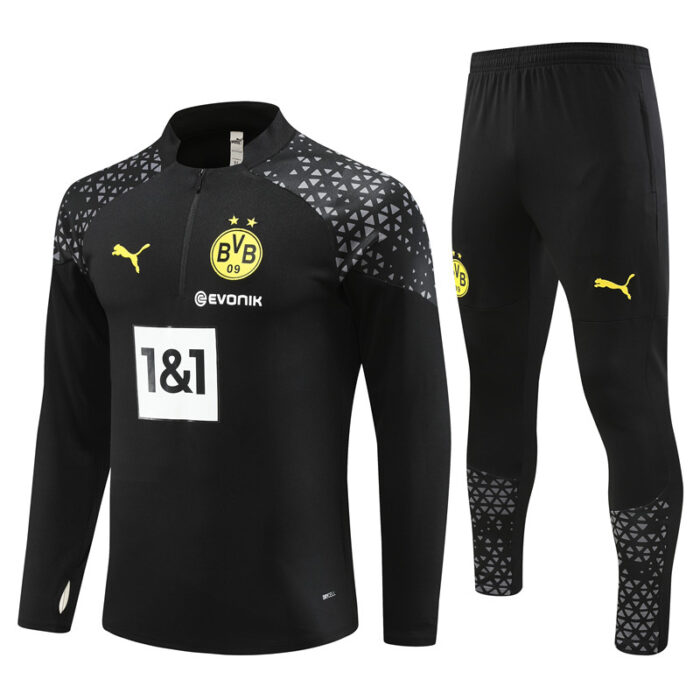 Mens Borussia Dortmund 2023/24 Half-Zip Sweater+Pant 14001 - Image 5