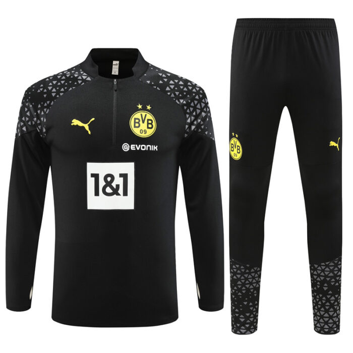 Mens Borussia Dortmund 2023/24 Half-Zip Sweater+Pant 14001 - Image 4