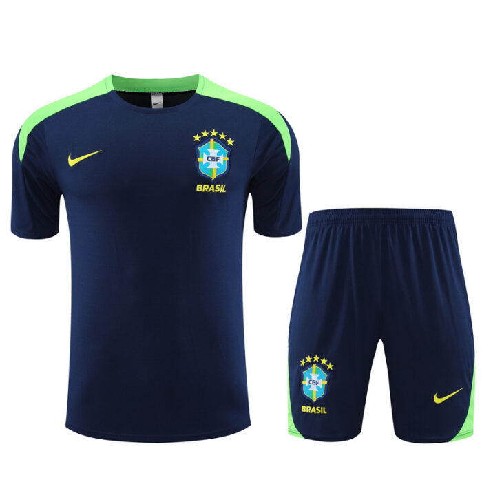 Mens Brazil 2024/25 Training Jersey+Short 14001 - Image 3