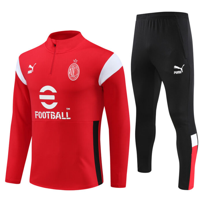 Mens AC Milan 2023/24 Half-Zip Sweater+Pant 14001 - Image 5