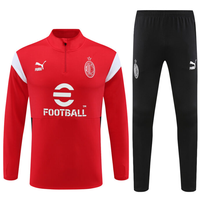 Mens AC Milan 2023/24 Half-Zip Sweater+Pant 14001 - Image 4