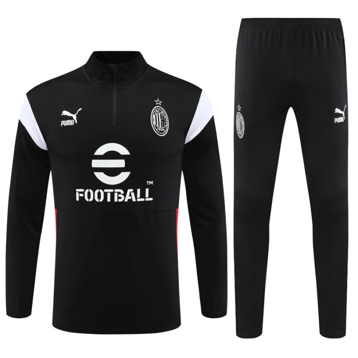 Mens AC Milan 2023/24 Half-Zip Sweater+Pant 14001 - Image 5