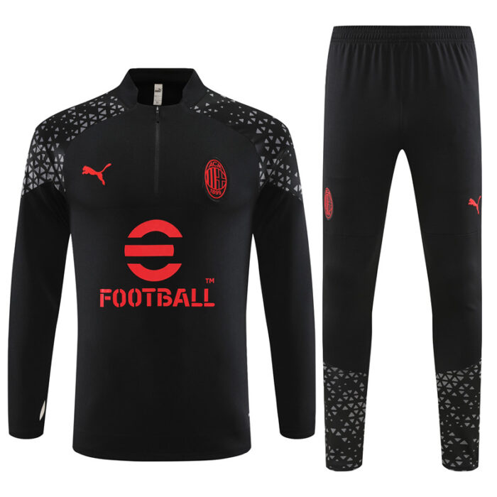 Mens AC Milan 2023/24 Half-Zip Sweater+Pant 14001 - Image 5
