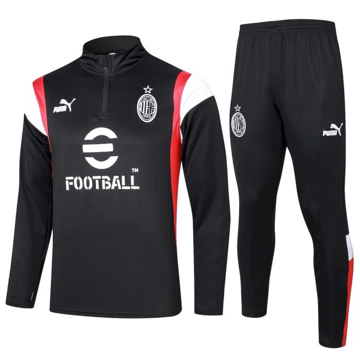Mens AC Milan 2023/24 Half-Zip Sweater+Pant 815 - Image 2