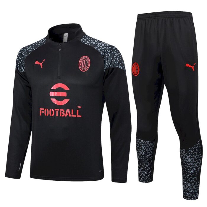Mens AC Milan 2023/24 Half-Zip Sweater+Pant 815 - Image 2