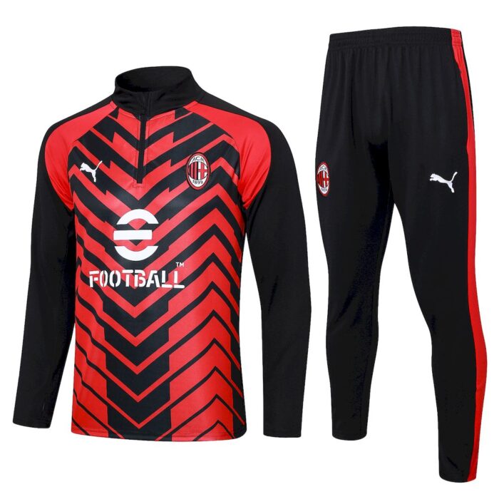 Mens AC Milan 2023/24 Half-Zip Sweater+Pant 815 - Image 2