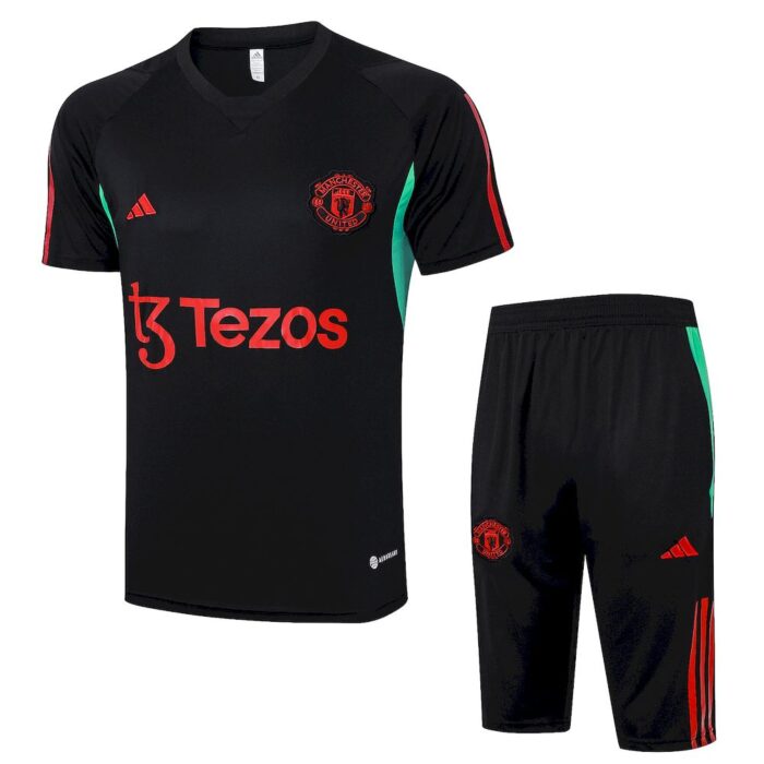 Mens Manchester United 2023/24 Training Jersey+3/4 Short 815 - Image 3