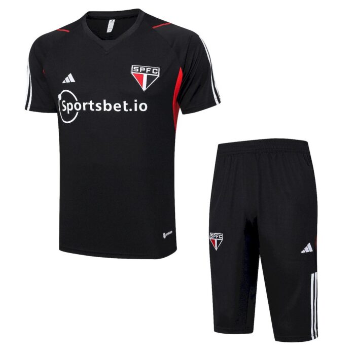 Mens Sao Paulo 2023/24 Training Jersey+3/4 Short 815 - Image 3