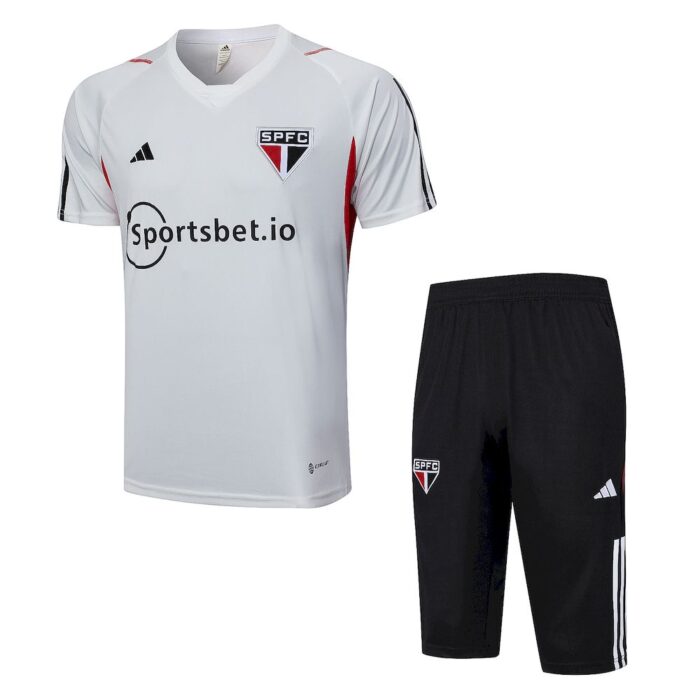 Mens Sao Paulo 2023/24 Training Jersey+3/4 Short 815 - Image 3