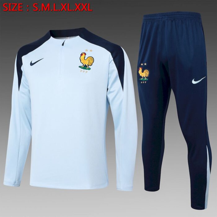 Mens France 2024/25 Half-Zip Sweater+Pant 815 - Image 2