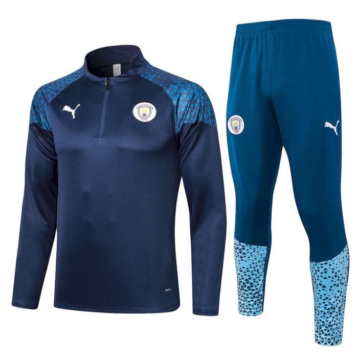 Mens Manchester City 2024/25 Half-Zip Sweater+Pant 815 - Image 2