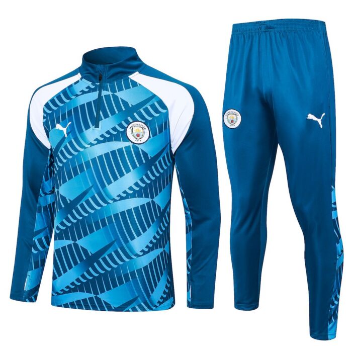 Mens Manchester City 2024/25 Half-Zip Sweater+Pant 815 - Image 2
