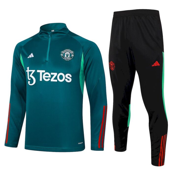 Mens Manchester United 2023/24 Half-Zip Sweater+Pant 815 - Image 2