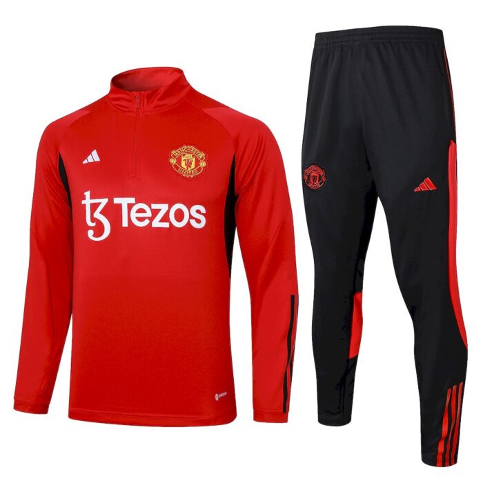 Mens Manchester United 2023/24 Half-Zip Sweater+Pant 815 - Image 2
