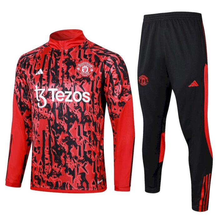 Mens Manchester United 2023/24 Half-Zip Sweater+Pant 815 - Image 2
