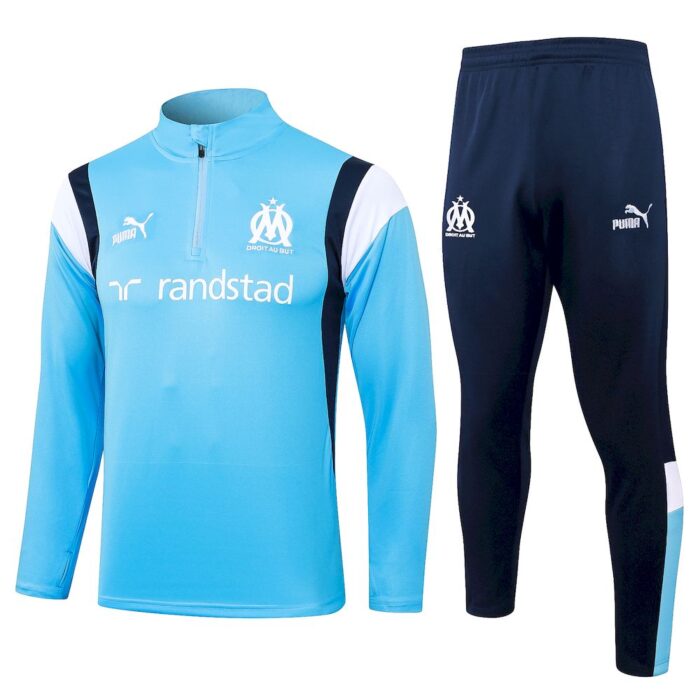 Mens Olympique Marseille 2023/24 Half-Zip Sweater+Pant 815 - Image 2