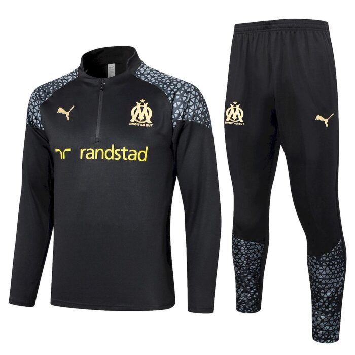 Mens Olympique Marseille 2023/24 Half-Zip Sweater+Pant 815 - Image 2
