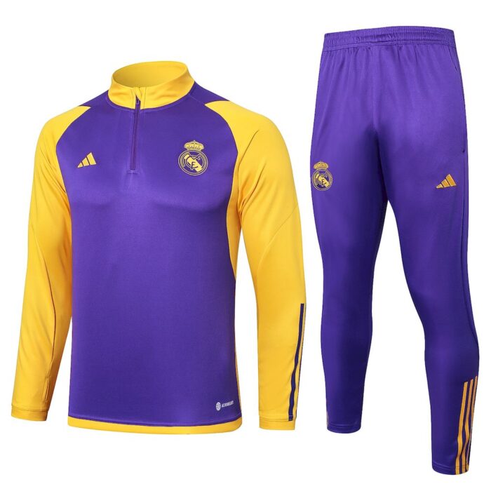Mens Real Madrid 2023/24 Half-Zip Sweater+Pant 815 - Image 2