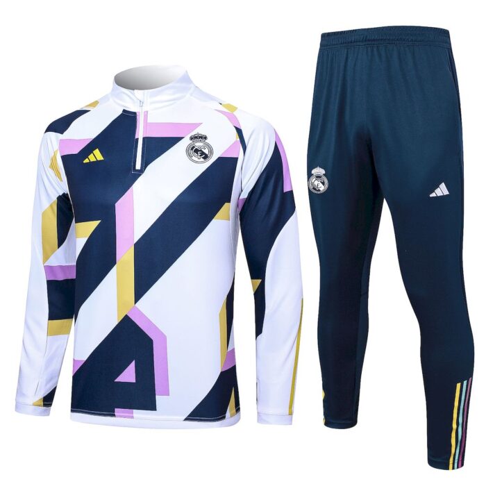 Mens Real Madrid 2023/24 Half-Zip Sweater+Pant 815 - Image 2