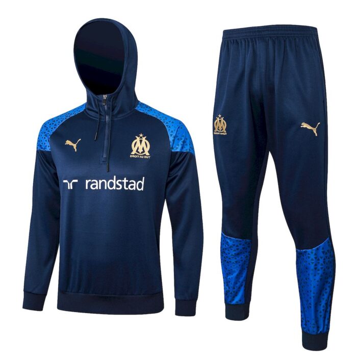 Mens Olympique Marseille 2023/24 Hoodie+Pant 815 - Image 3