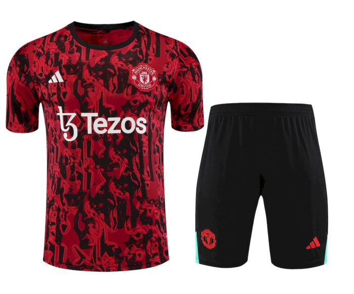 Mens Manchester United 2023/24 Training Jersey+Short 418 - Image 3