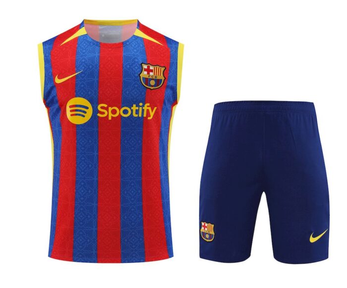 Mens Barcelona 2023/24 Tank Top+Short 418 - Image 5