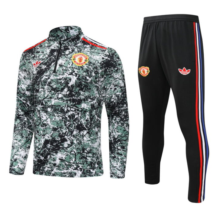 Mens Manchester United 2024/25 Half-Zip Sweater+Pant 902 - Image 4