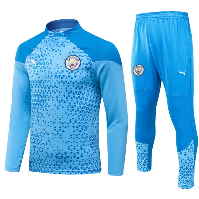 Mens Manchester City 2023/24 Half-Zip Sweater+Pant 902 - Image 3
