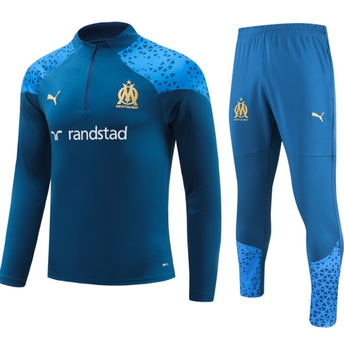 Mens Olympique Marseille 2023/24 Half-Zip Sweater+Pant 902 – view 4