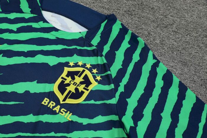 Mens Brazil 2022/23 Training Jersey+Short 418 - Image 5