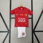 Retro Manchester United 2007/08 Home Kids Kit