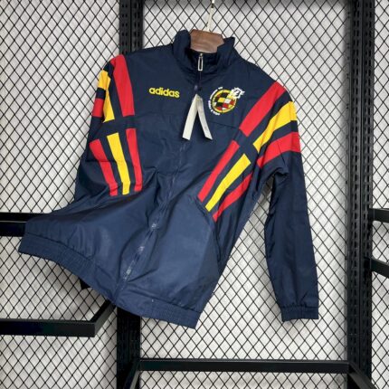 Mens Spain 1996 Woven Embroidered Retro Windbreaker