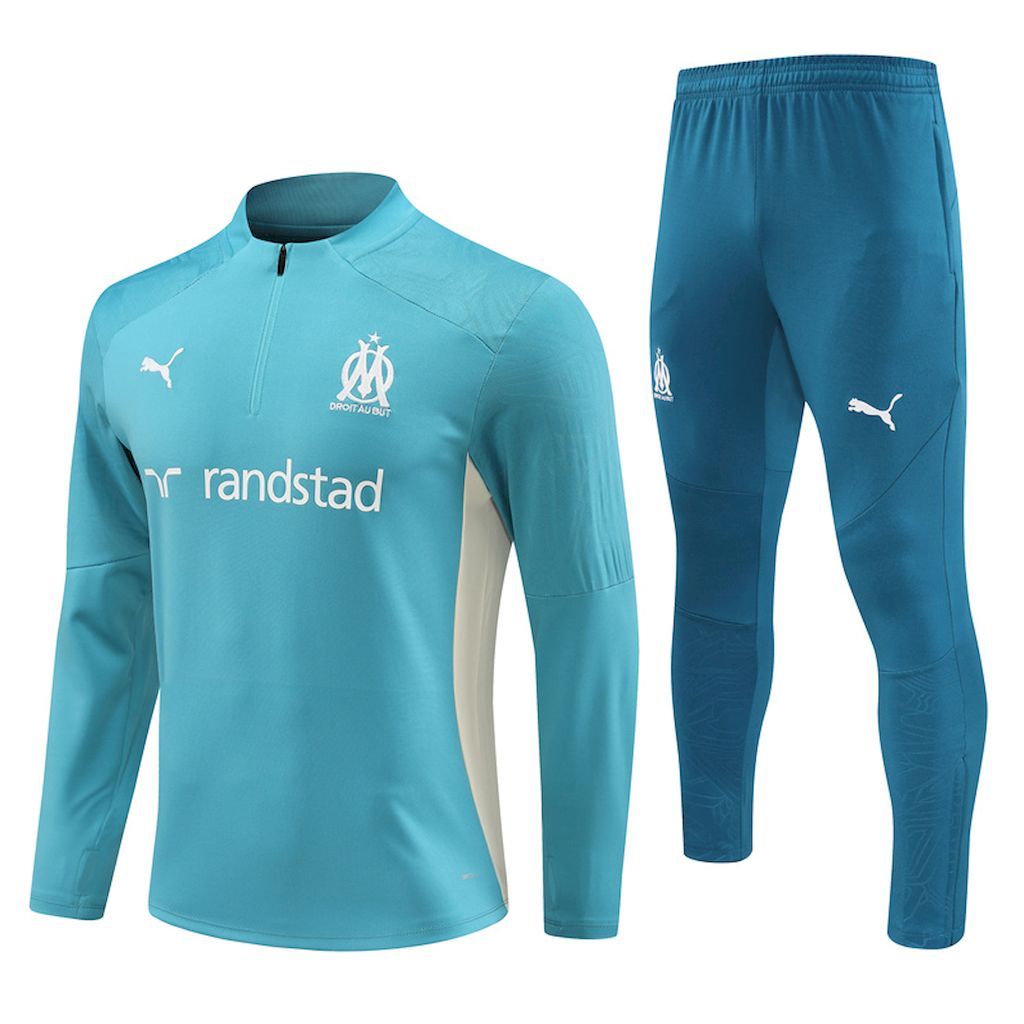 Mens Olympique Marseille 2024/25 Half-Zip Sweater+Pant 14001 - Image 1