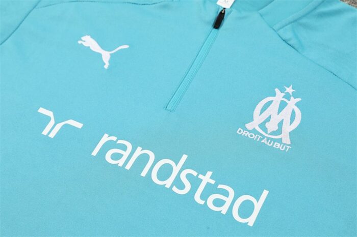 Mens Olympique Marseille 2024/25 Half-Zip Sweater+Pant 14001 - Image 4