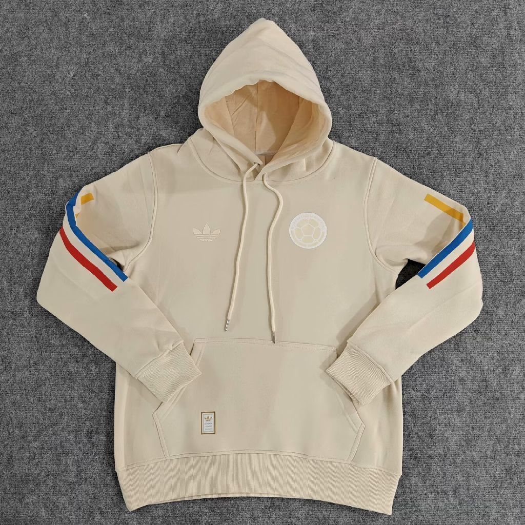 Mens Colombia 2024 Beige Football Hoodie - Image 1