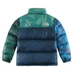 Mens TNF X KAWS Retro 1996 Nuptse Green Jacket - Image 2