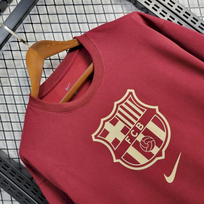 Mens Barcelona 2025 Red Football Hoodie - Image 3
